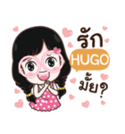 HUGO cute glasses girl e（個別スタンプ：39）