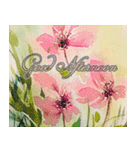 Watercolor floral greeting（個別スタンプ：14）