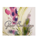 Watercolor floral greeting（個別スタンプ：21）