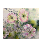 Watercolor floral greeting（個別スタンプ：22）