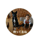 黒犬とこども（個別スタンプ：24）