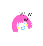 ヘアカラーな女の子（個別スタンプ：4）