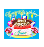 6月の誕生日♥日付入り♥ケーキでお祝い♪2（個別スタンプ：31）