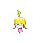 おさげ髪の女の子のスタンプ（個別スタンプ：1）