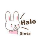 Cute rabbit stickers name, Sinta（個別スタンプ：5）