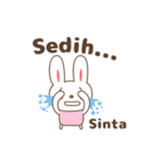 Cute rabbit stickers name, Sinta（個別スタンプ：15）