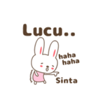 Cute rabbit stickers name, Sinta（個別スタンプ：18）