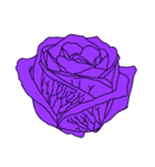 薔薇と椿【紫】（個別スタンプ：1）