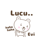 Cute bear stickers name, Evi（個別スタンプ：18）