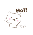 Cute bear stickers name, Evi（個別スタンプ：24）