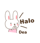 Cute rabbit stickers name, Dea（個別スタンプ：5）