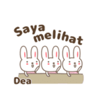 Cute rabbit stickers name, Dea（個別スタンプ：36）