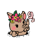 【ハワイアン】ご機嫌な豚（個別スタンプ：14）