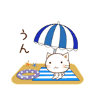 夏シリーズ⑥白ねこの夏（個別スタンプ：3）