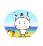 夏シリーズ⑥白ねこの夏（個別スタンプ：31）