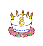 誕生日ケーキ 1月（個別スタンプ：9）