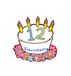 誕生日ケーキ 1月（個別スタンプ：13）