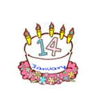 誕生日ケーキ 1月（個別スタンプ：15）