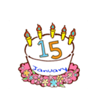 誕生日ケーキ 1月（個別スタンプ：16）