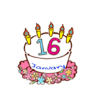 誕生日ケーキ 1月（個別スタンプ：17）