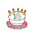 誕生日ケーキ 1月（個別スタンプ：20）