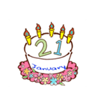 誕生日ケーキ 1月（個別スタンプ：22）