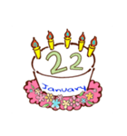 誕生日ケーキ 1月（個別スタンプ：23）