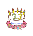 誕生日ケーキ 1月（個別スタンプ：24）