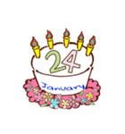 誕生日ケーキ 1月（個別スタンプ：25）