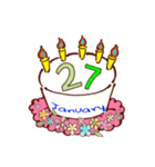 誕生日ケーキ 1月（個別スタンプ：28）