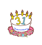 誕生日ケーキ 1月（個別スタンプ：32）