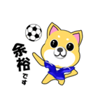 柴犬のサッカー(青シャツ)（個別スタンプ：28）