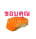 タイ語の実写のお寿司のスタンプ（個別スタンプ：1）