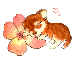 [LINEスタンプ] Dog and clover