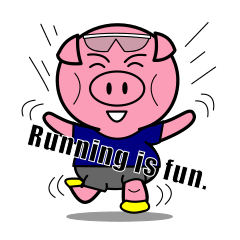 [LINEスタンプ] 豚のブーたん「マラソン、ランニング編1」