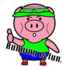 [LINEスタンプ] 豚のブーたん「マラソン、ランニング編2」の画像（メイン）
