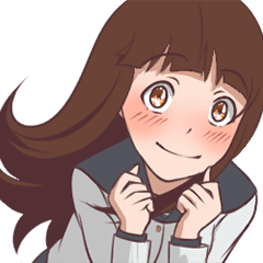[LINEスタンプ] A girl Student Animated 2