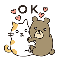 [LINEスタンプ] にゃんくま（りょうかい編）