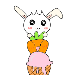 [LINEスタンプ] Rabbit bon and his carrot partner