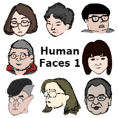 [LINEスタンプ] Human Faces 1