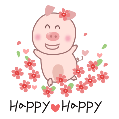 [LINEスタンプ] Sweet and lovely, funny pig Alex.