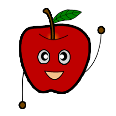 [LINEスタンプ] red little cute apple