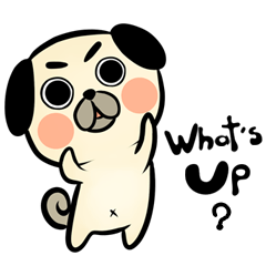 [LINEスタンプ] Pong Pong naughty pug (English Version)