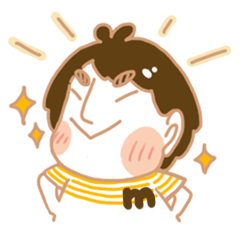 [LINEスタンプ] Boy with m hair(word)