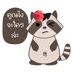 [LINEスタンプ] raccoon ngai ja krai la