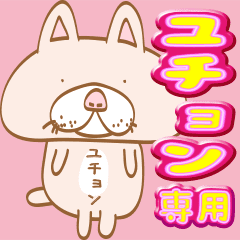 [LINEスタンプ] 【ユチョン】専用・顔がおっさんネコ
