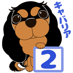 [LINEスタンプ] キャバリア犬♪ブラック＆タン2