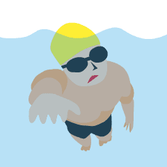 [LINEスタンプ] 水泳大好き！動く水泳選手の画像（メイン）
