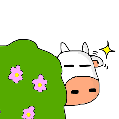 [LINEスタンプ] Daily grazing cow