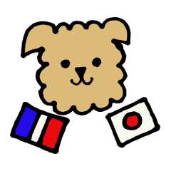 [LINEスタンプ] モフ犬のひとことフランス語＆日本語ver1.1の画像（メイン）